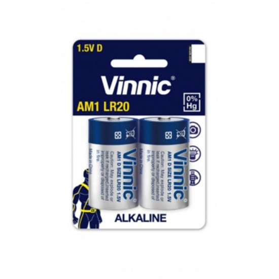 ΜΠΑΤΑΡΙΕΣ ΑΛΚΑΛΙΚΕΣ VINNIC LR20 D 1.5V 2ΤΜΧ