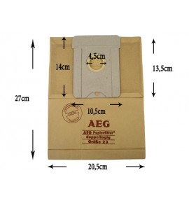 ΣΑΚΟΥΛΑ ΗΛΕΚΤΡΙΚΗΣ ΣΚΟΥΠΑΣ ΧΑΡΤΙΝΗ AEG SINGER GR23-26 700-799 VAMPYR 731 761 SET 5 ΤΕΜ + 2 ΦΙΛΤΡΑ